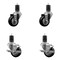 Service Caster 3'' Black Poly Wheel Swivel 1-5/8'' Expanding Stem Caster Set 2 Brakes, 4PK SCC-EX20S314-PPUB-BLK-2-TLB-2-158 - alternate 1